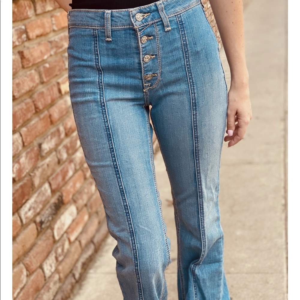 Ariat trouser jeans 26 long high rise slim  button fly rock n roll cowgirl tuff